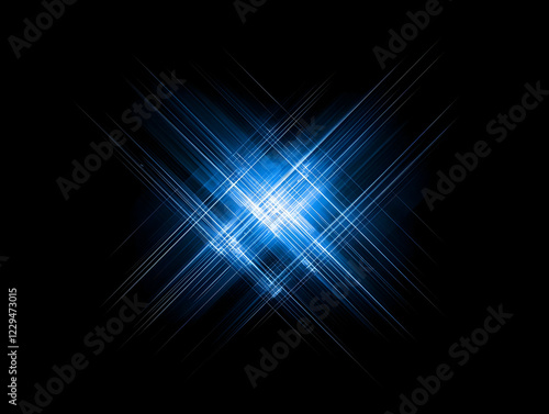 Abstract Blue Light Streaks...