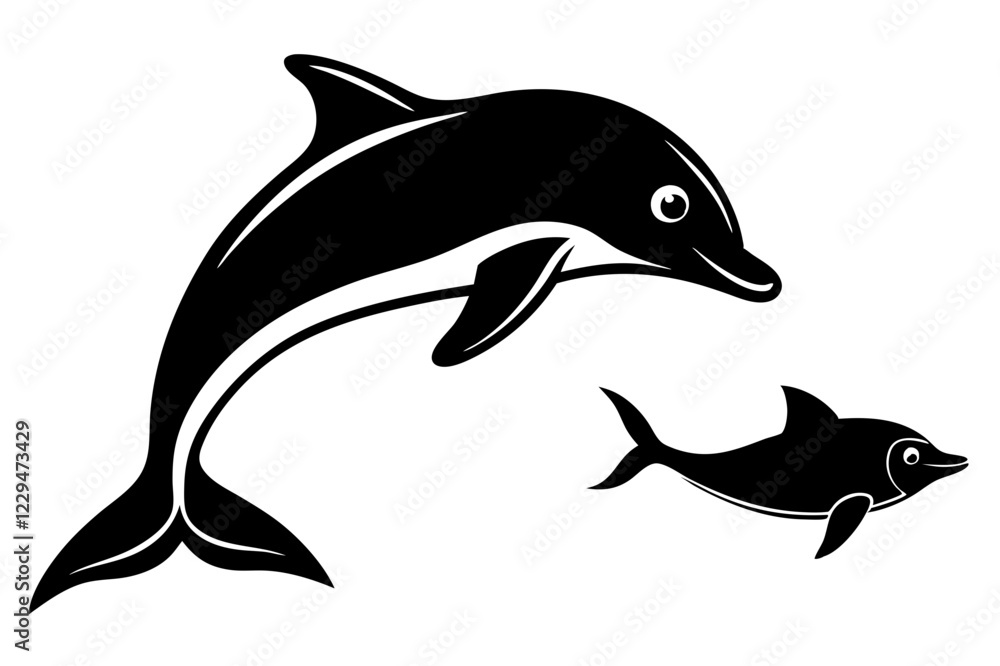 Obraz premium dolphin isolated on white background