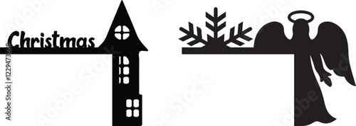 Christmas door corner laser cut design