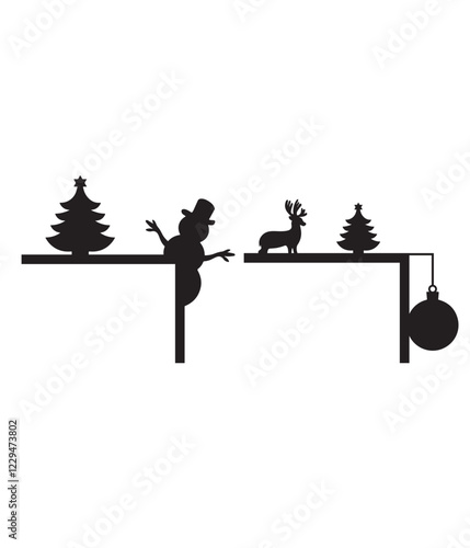 Christmas door corner laser cut design