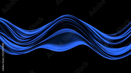 Abstract Blue Waves Flow Gr...