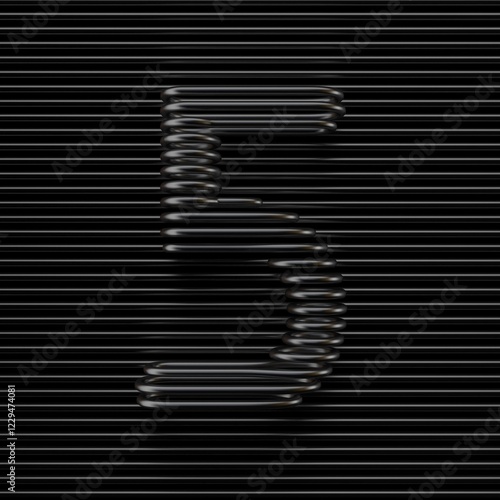 Obraz na płótnie Black wire font Number 5 FIVE 3D w salonie