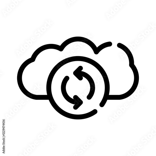 cloud sync line icon