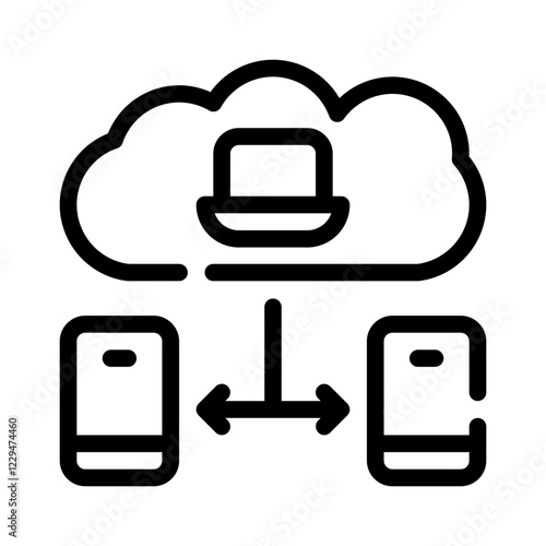 cloud syncing line icon