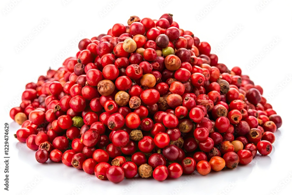 Red Peppercorn Bunch, Clipping Path, White Background, Portrait Photography Red Peppercorn Bunch, Clipping Path, White Background, Portrait Photography