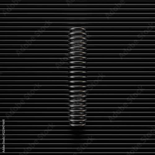 Black wire font Letter I 3D