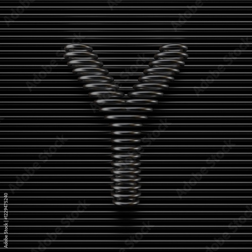 Obraz na płótnie Black wire font Letter Y 3D w salonie