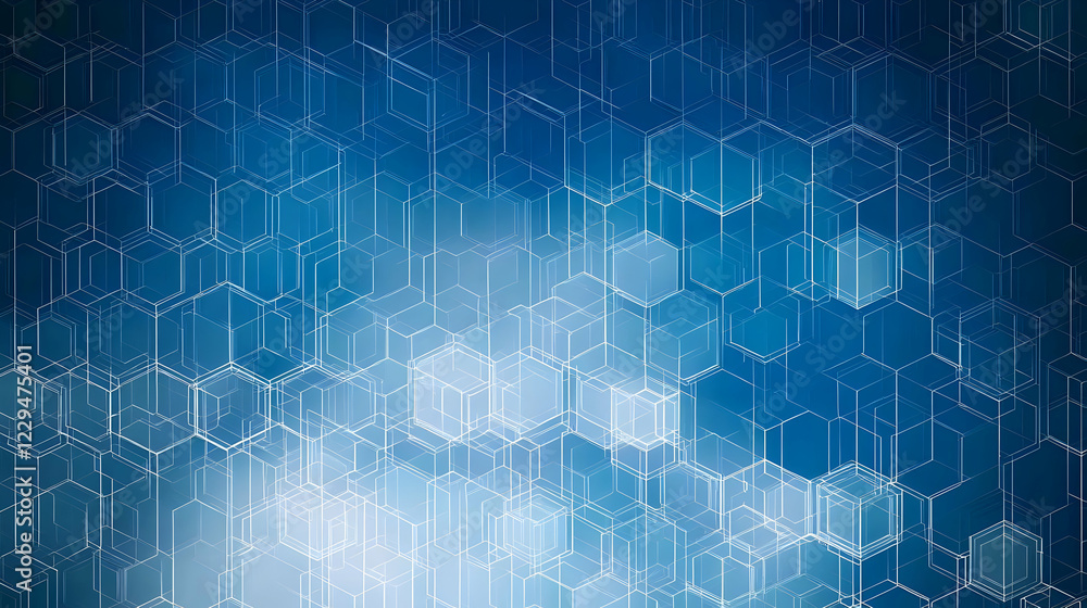 Abstract Background Creates a Network of Interconnected Hexagons with a Futuristic Vibe Abstract Background Creates a Network of Interconnected Hexagons with a Futuristic Vibe