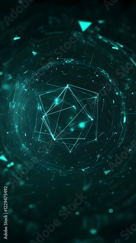 Abstract Turquoise Geometri...