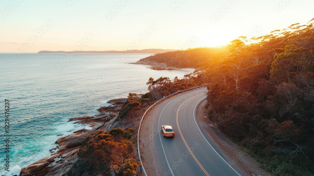 A stunning coastline view with a winding road, perfect for capturing the essence of adventure and scenic exploration. A stunning coastline view with a winding road, perfect for capturing the essence of adventure and scenic exploration.
