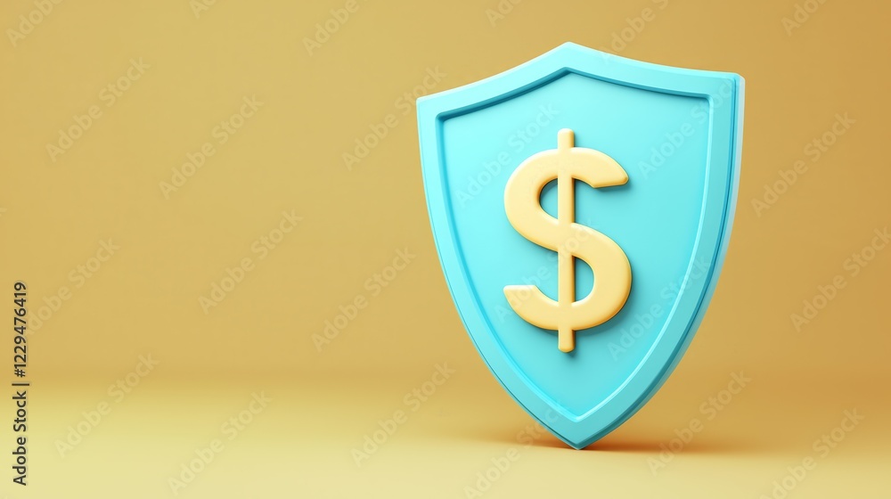A stylized blue shield with a dollar sign represents financial security and protection in a minimalist design. A stylized blue shield with a dollar sign represents financial security and protection in a minimalist design.