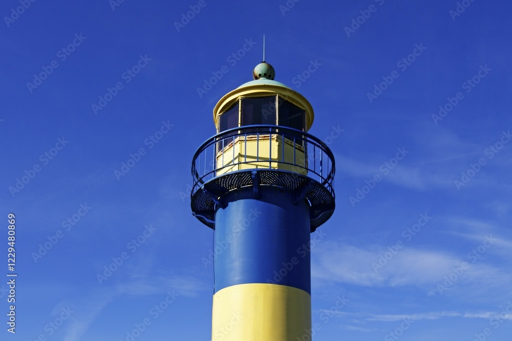 Old lighthouse in the harbour, Baltic Sea seaside resort town of Eckernfoerde, Rendsburg-Eckernfoerde district, Schleswig-Holstein, Germany, Europe Old lighthouse in the harbour, Baltic Sea seaside resort town of Eckernfoerde, Rendsburg-Eckernfoerde district, Schleswig-Holstein, Germany, Europe
