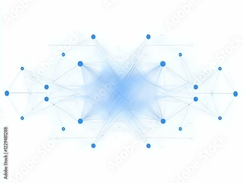 Abstract Network Connections Form Intricate Patterns Symetrically on White Background photo