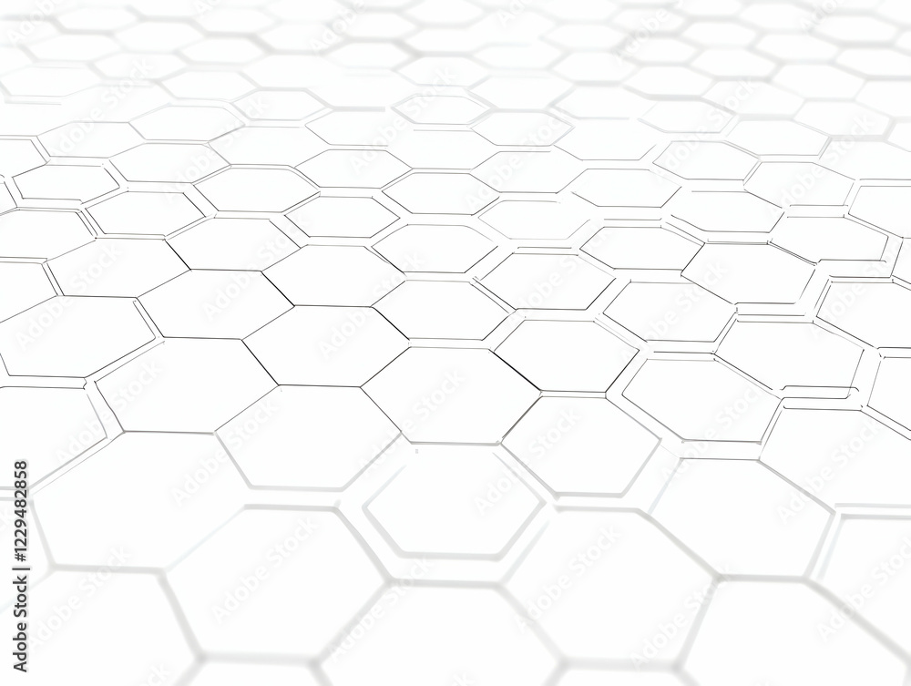 White Hexagonal Grid Pattern Creates a Clean and Modern Background with Subtle Depth and Texture. White Hexagonal Grid Pattern Creates a Clean and Modern Background with Subtle Depth and Texture.