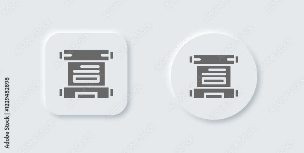 Quest solid icon in neomorphic design style. Discovery signs vector illustration. Quest solid icon in neomorphic design style. Discovery signs vector illustration.