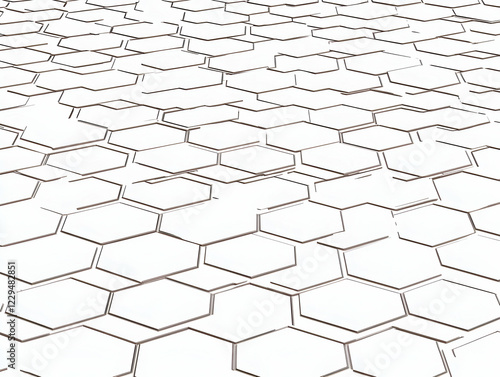 White Hexagonal Tiles Form ...