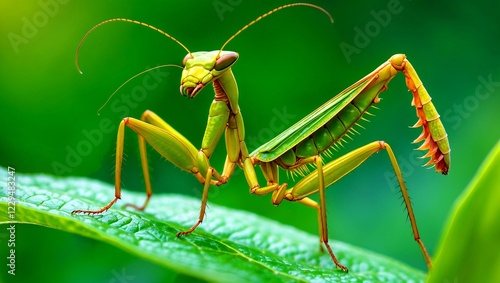 Wallpaper Mural Closeup of praying mantis amidst lush greenery Torontodigital.ca