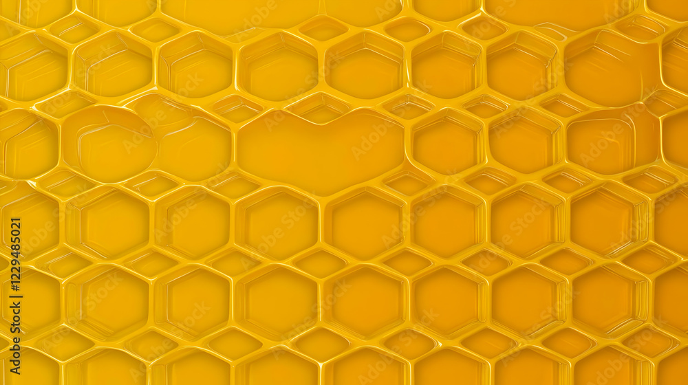 Glossy Golden Honeycomb Pattern Creates a Visually Appealing Background for Design Projects Glossy Golden Honeycomb Pattern Creates a Visually Appealing Background for Design Projects