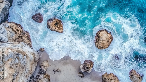Aerial View of Turquoise Oc...