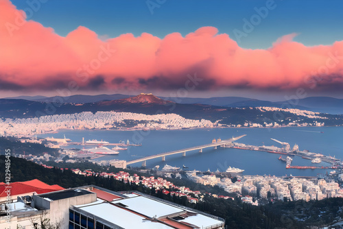 Coastal Cityscape with Brid...