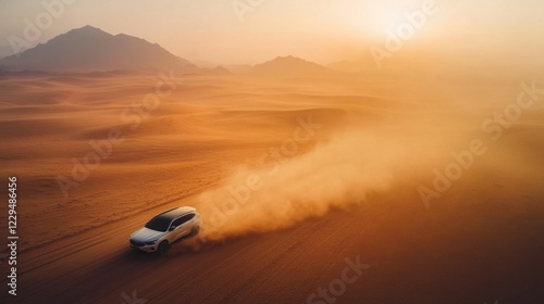 Desert SUV Adventure: Golden Hour Drive Across the Sands