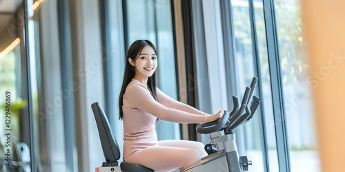 Woman Exercises on Stationa...