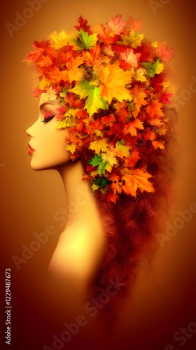 Autumn Beauty: Woman with C...