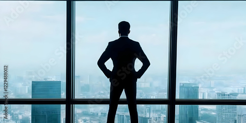 Businessman stands confiden...