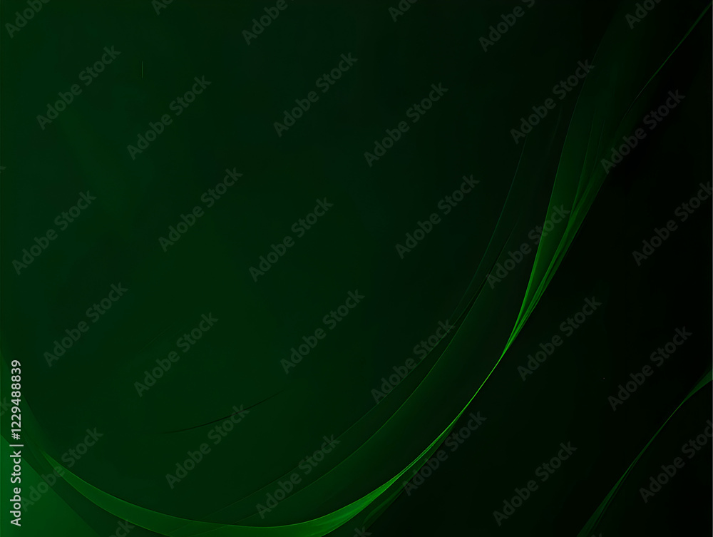 Abstract Dark Green Background with Flowing Lines Gracefully and Smoothly Across the Image. Abstract Dark Green Background with Flowing Lines Gracefully and Smoothly Across the Image.