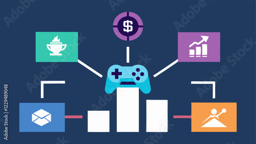 These illustrations should capture key aspects of how the esports and gaming industry generates revenue through various channels.