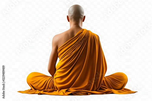 Monk Meditates Peacefully i...