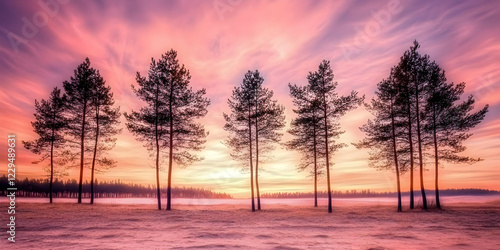 Six Pine Trees Stand Tall i...