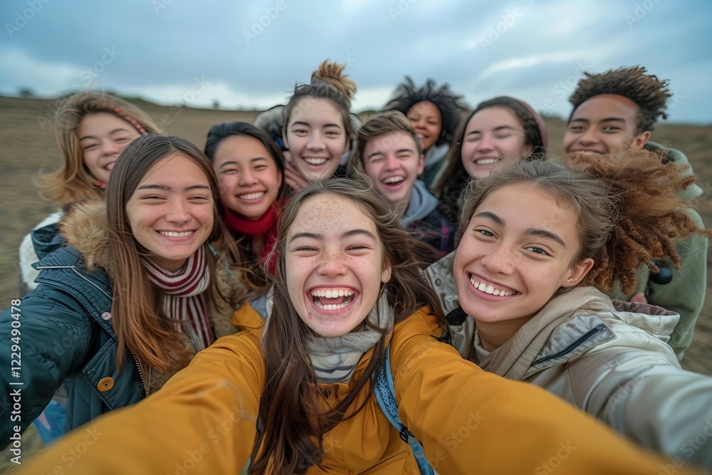 Capturing the Joy and Bond of a Multicultural Youth Friendship through Selfie-taking