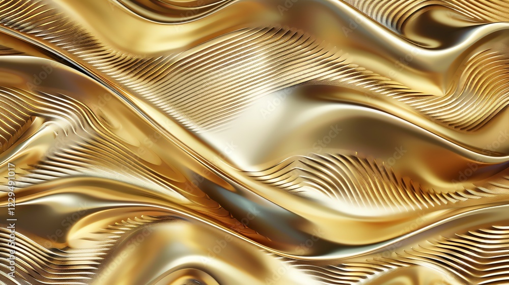 Naklejka premium Abstract golden waves.