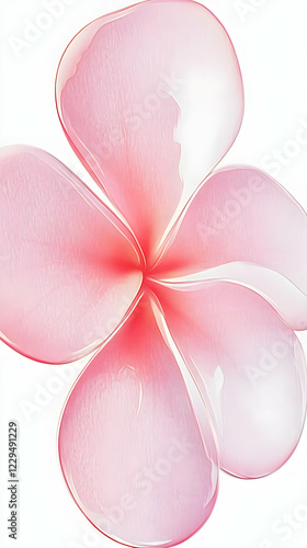 Pink Flower Illustration Blooms Beautifully on a White Backdrop with Delicate Petals