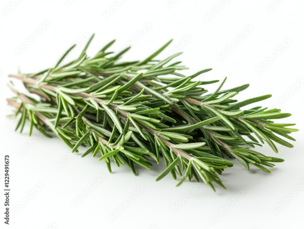 Fototapeta premium Fresh rosemary sprigs on white background for culinary use
