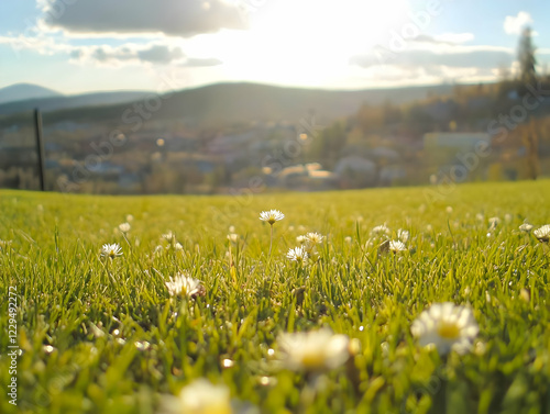 White Daisies Bloom in a Lu...