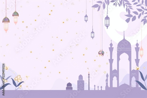 Islamic new year greeting celebration background