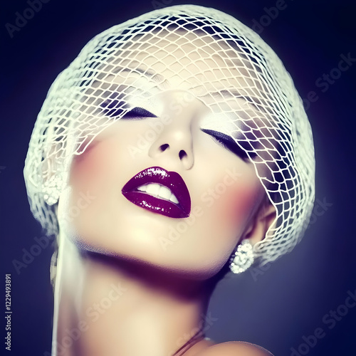 Glamorous Woman with Dark L...