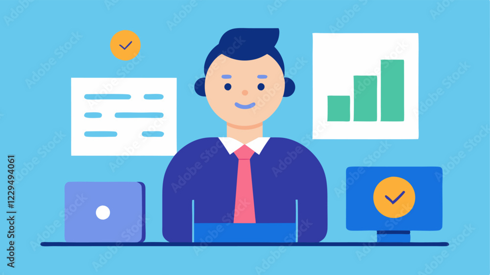 Virtual Financial Advisor A virtual character resembling a friendly financial advisor appearing on a computer screen giving personalized budgeting advice based on user data. Virtual Financial Advisor A virtual character resembling a friendly financial advisor appearing on a computer screen giving personalized budgeting advice based on user data.