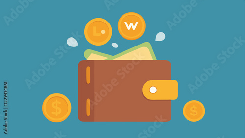 Wallet with Coins An open wallet with various coins spilling out representing low costs. A label states Low Fees indicating the costeffectiveness of index funds.