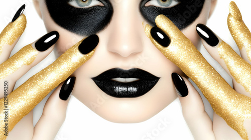 Close-up of Woman with Blac...