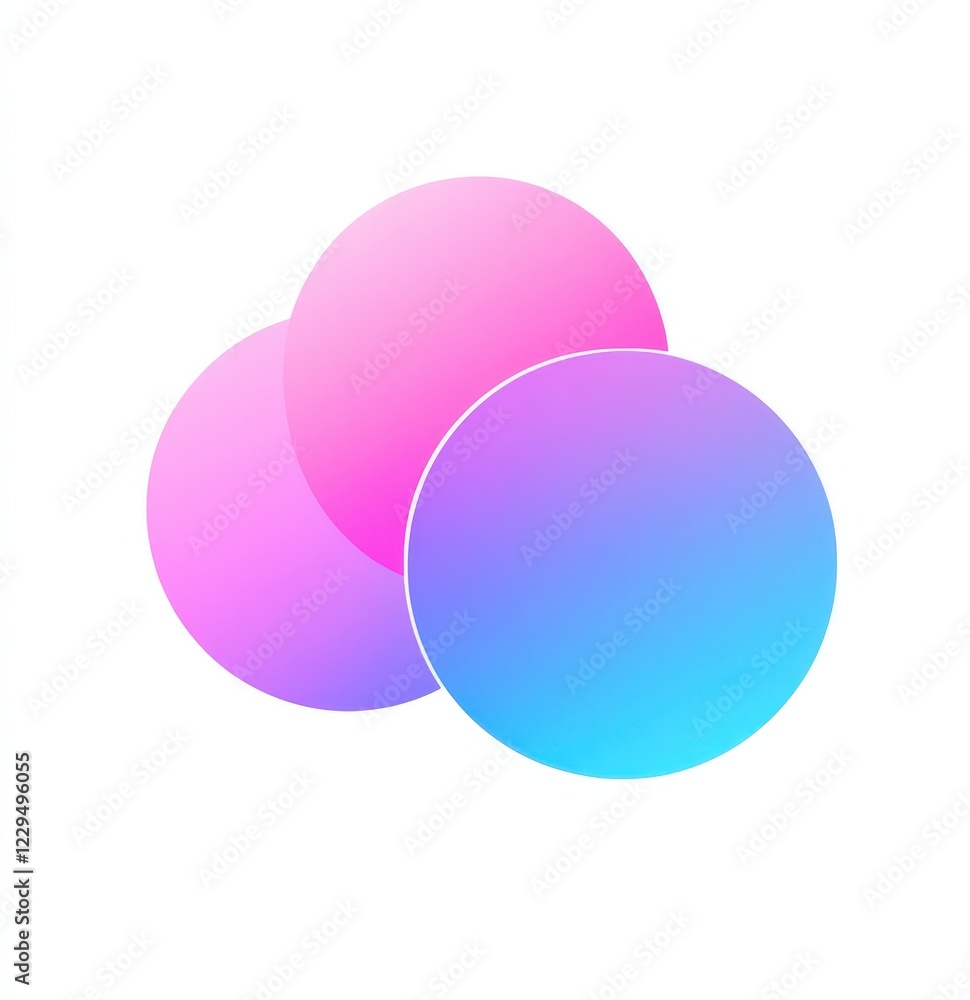 Obraz premium A vibrant pink, blue, and purple circle displayed against a white background