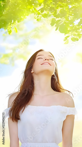 Young Woman Enjoys Fresh Ai...