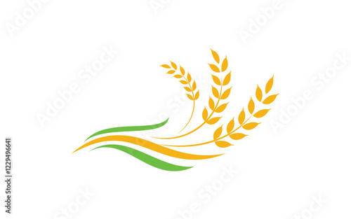 Agriculture farm wheat rice vector icon illustration design