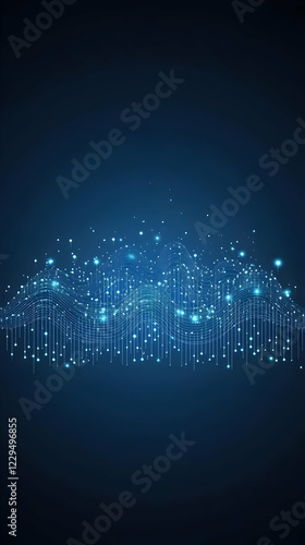 Abstract Blue Wavy Lines Ba...