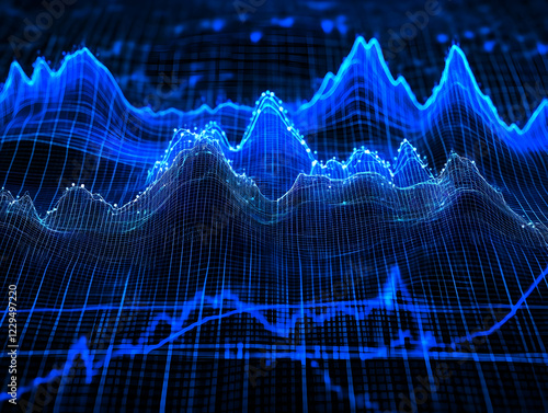 Abstract 3D Blue Data Visua...