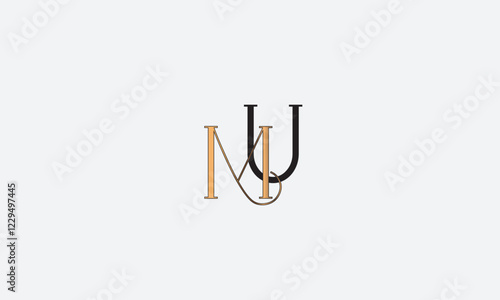 MU, UM, U, M Abstract Letters Logo Monogram	