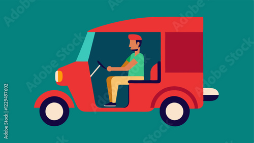 Transport Service An individual driving a small rickshaw or motorbike showing how a microloan facilitated the purchase of transportation to earn an income.