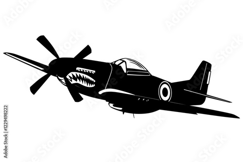 vintage military plane , world war two porpeller fighter plane 